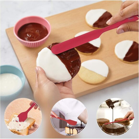 HOTEC Food Grade Silicone Rubber Spatula Set for Baking Heat Resistant Non Stick - Picture 5 of 10